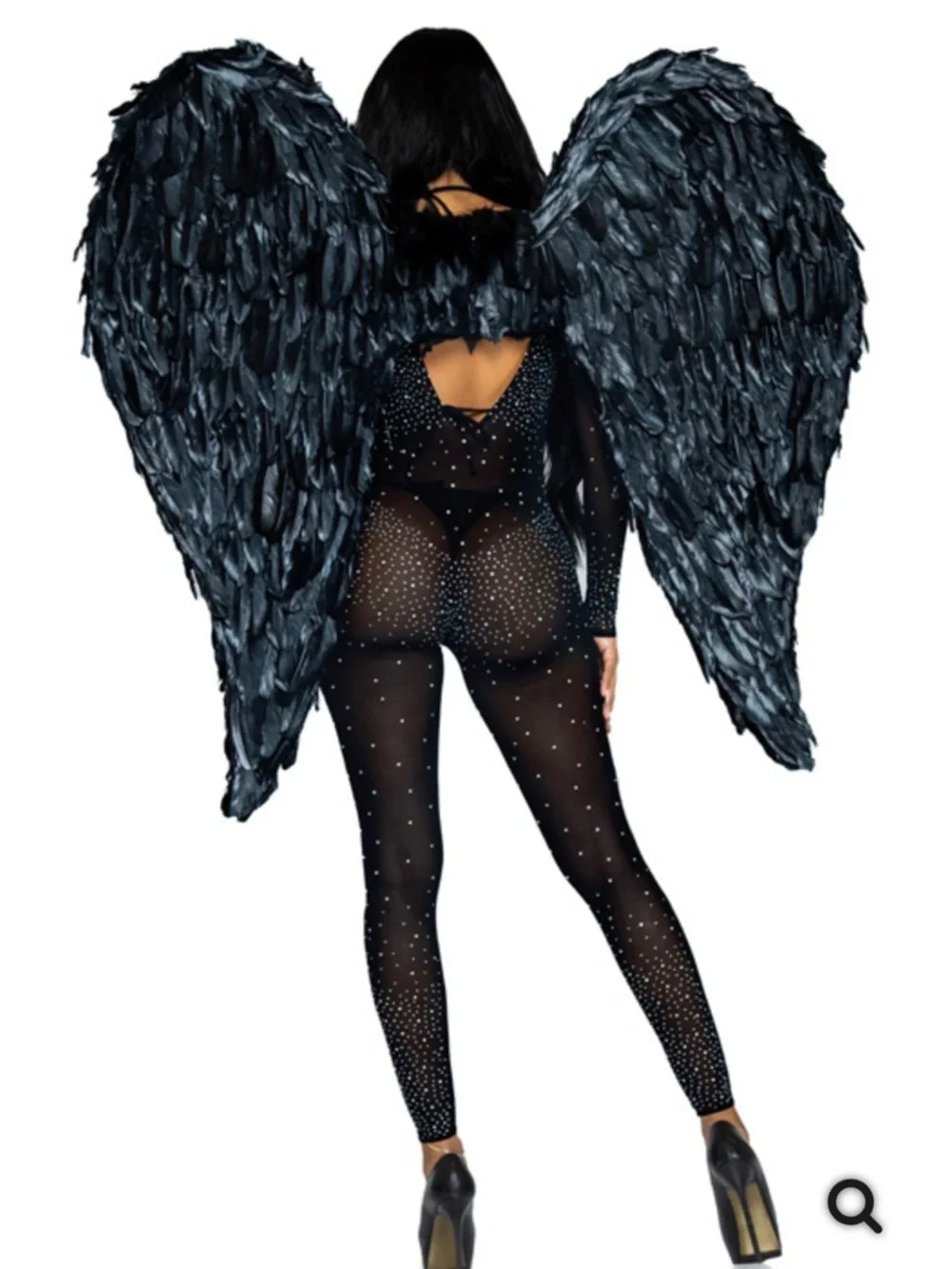 Leg Avenue 43” Black Feather Wings (Discontinued) - Picture 3 of 4
